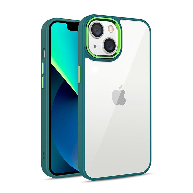 Case Acrylic Hard Transparent Anti-Yellow - iPhone 14 Pro - Green