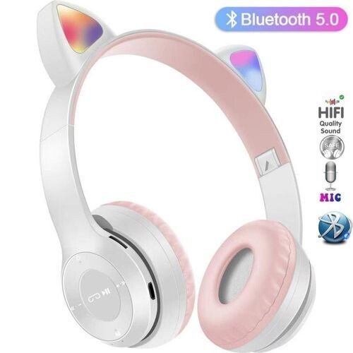 CASQUE SANS FIL P47M CAT - ROSE ET BLANC