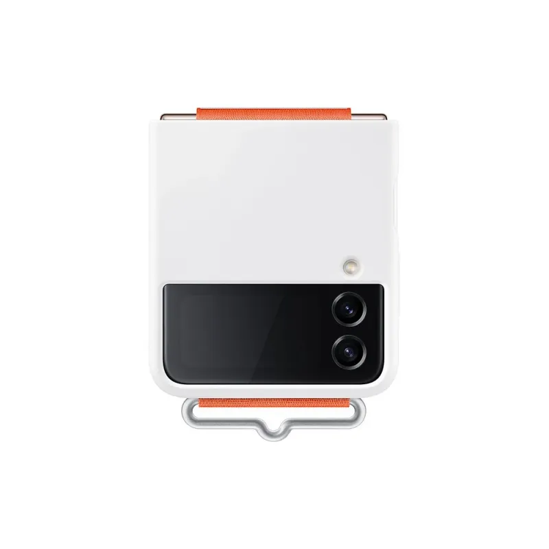 Galaxy Z Flip 4 Silicone Cover avec Sangle - Blanc