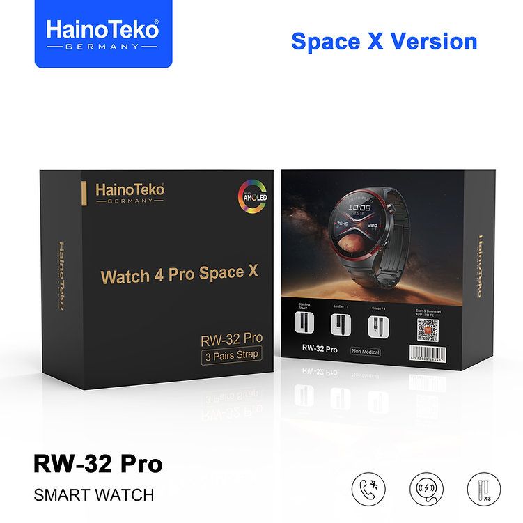 Smart Watch Haino Teko + 3 Bracelet - RW-32 Pro - SPACE X VERSION