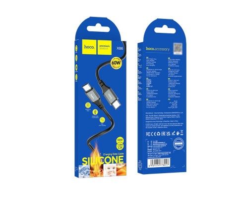Câble HOCO Type-C vers Type-C “X86 Spear” 60W synchronisation des données de charge