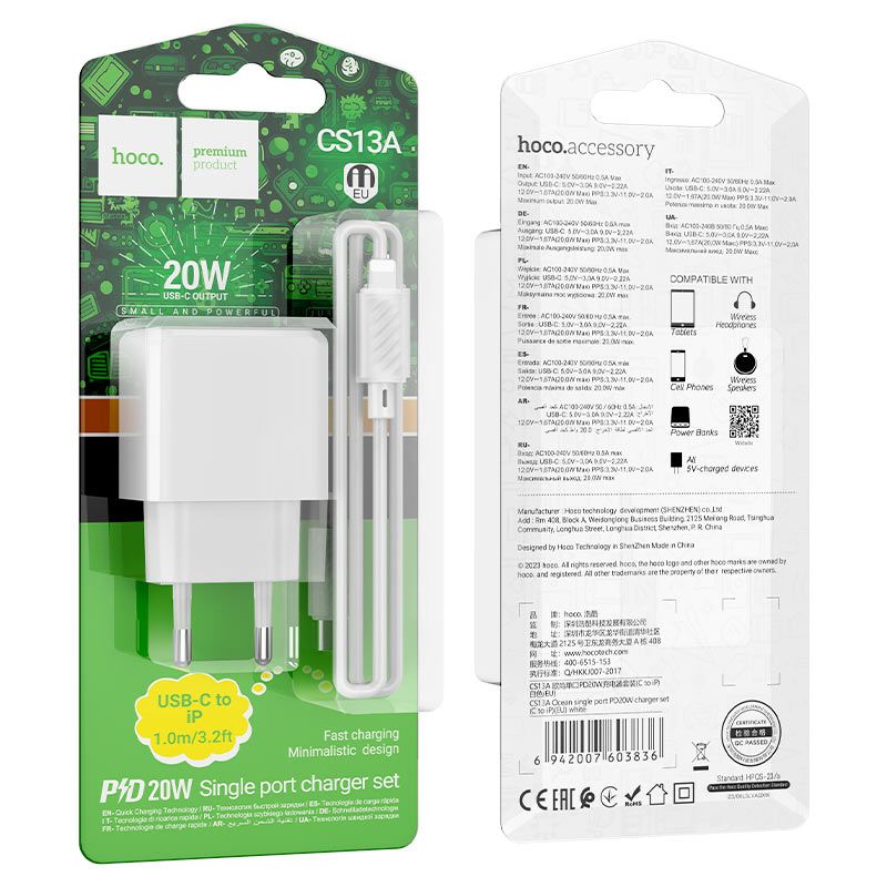 Chargeur HOCO Fast PD Charge  PD20W  -  CS11