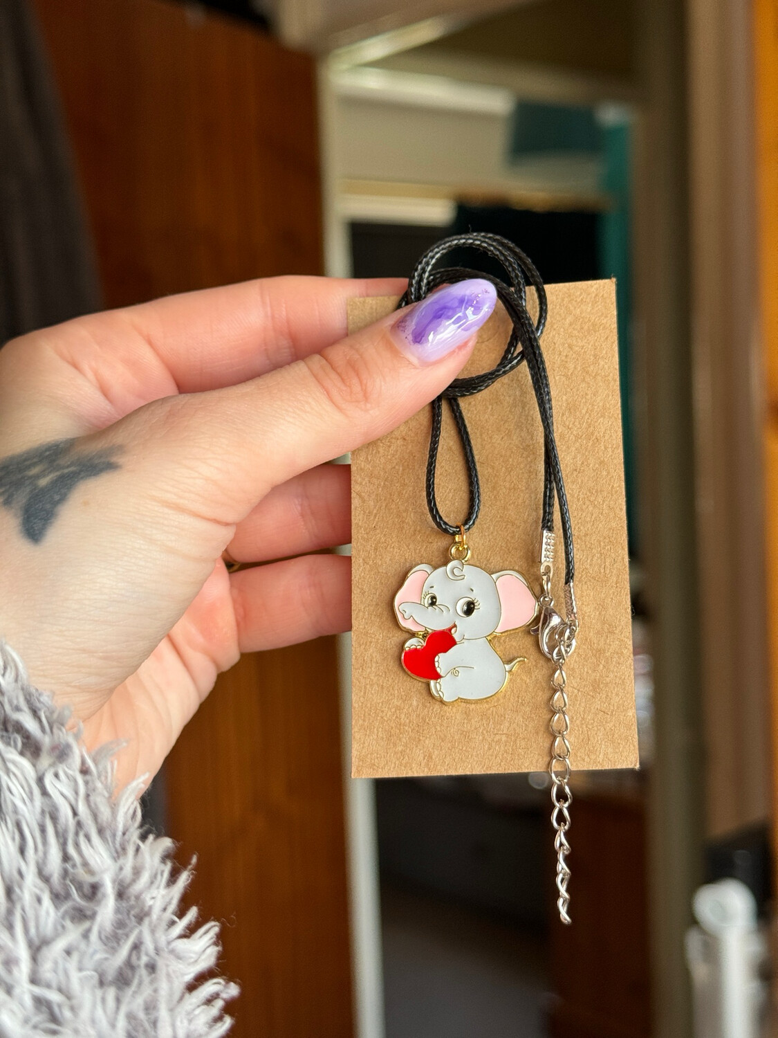 Elephant Cord Necklace 💕