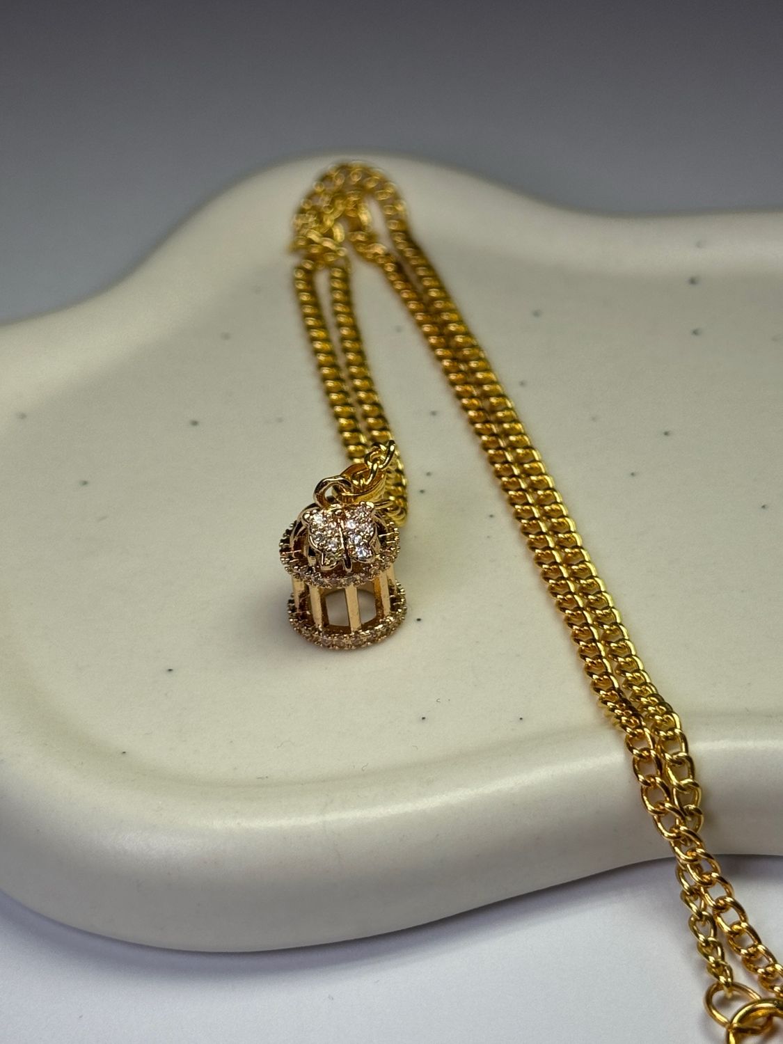 Butterfly Cage Chain Necklace 🦋