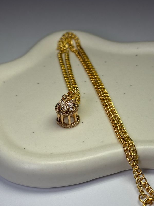 Butterfly Cage Chain Necklace 🦋