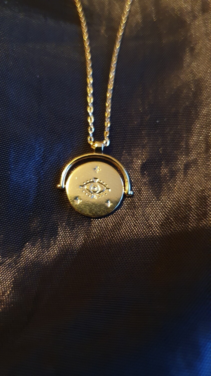 Pendentif œil de protection en plaqué or