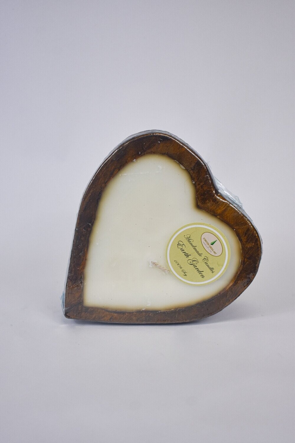 Wooden heart-shaped boat candle