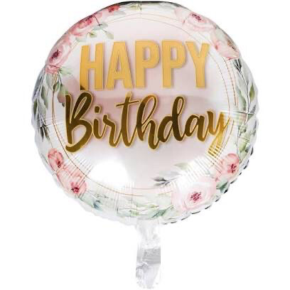 Floral Happy Birthday Foil Balloons, 18-in.