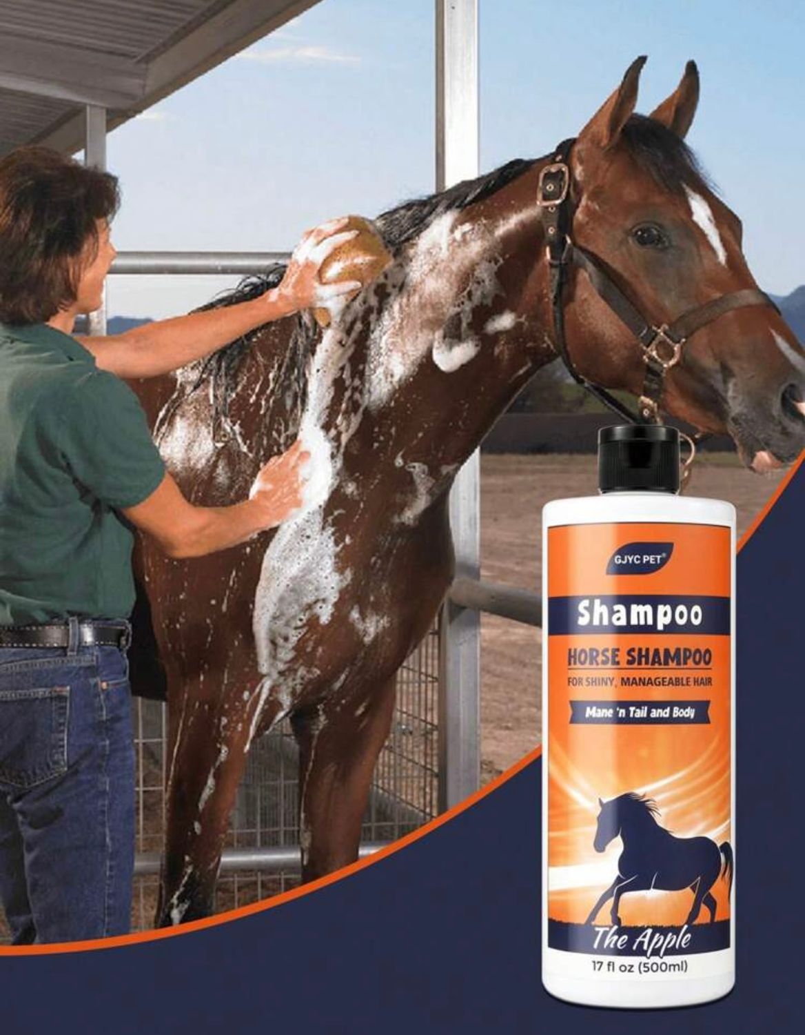 Equine Horse Shampoo - Conditions And Moisturizes Coat, Enhances Color, Promotes Shine - Safe For All Horses & Pets 16.9-Ounce