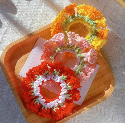 1pc Autumn And WInter Hand-Crocheted Large Intestine Circle Woolen Hair Ring Knitted Hairband Warmer Hair Accessories Women Female