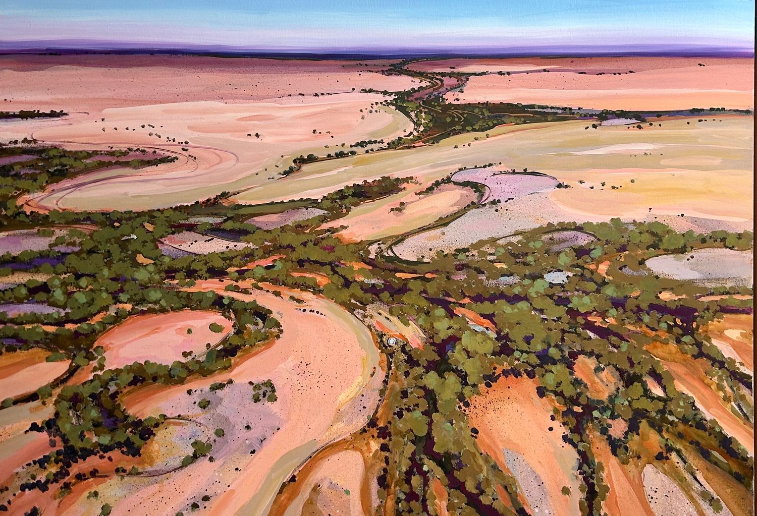 &quot;SWERVES AND CURVES TO LAKE EYRE &quot;                            120  X 80