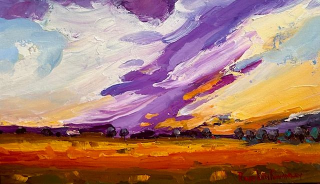 SUNSET OVER THE FIELD   50cm x 30cm