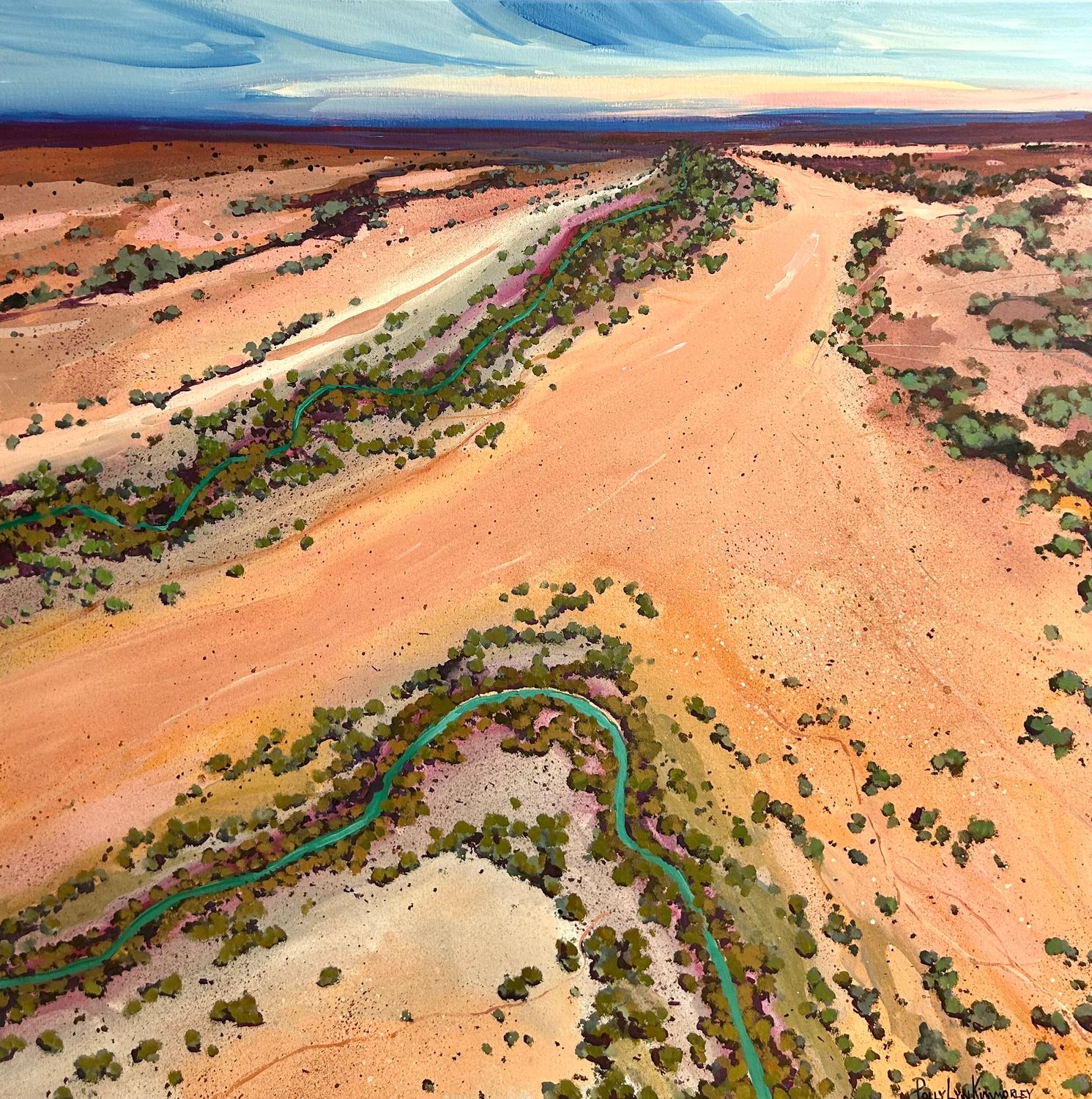 &quot;THE DARLING RIVER&#39;S JOURNEY&quot;  100cm x 100cm