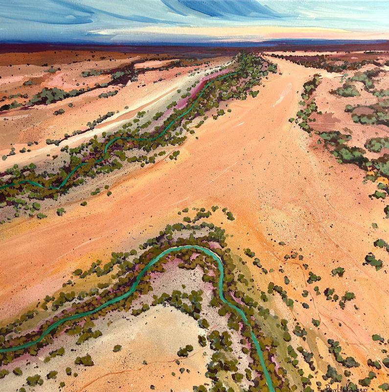 &quot;THE DARLING RIVER&#39;S JOURNEY&quot;  100cm x 100cm
