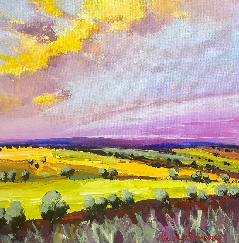 &quot;SUNLIT FIELDS&quot;  50 cm x 50 cm