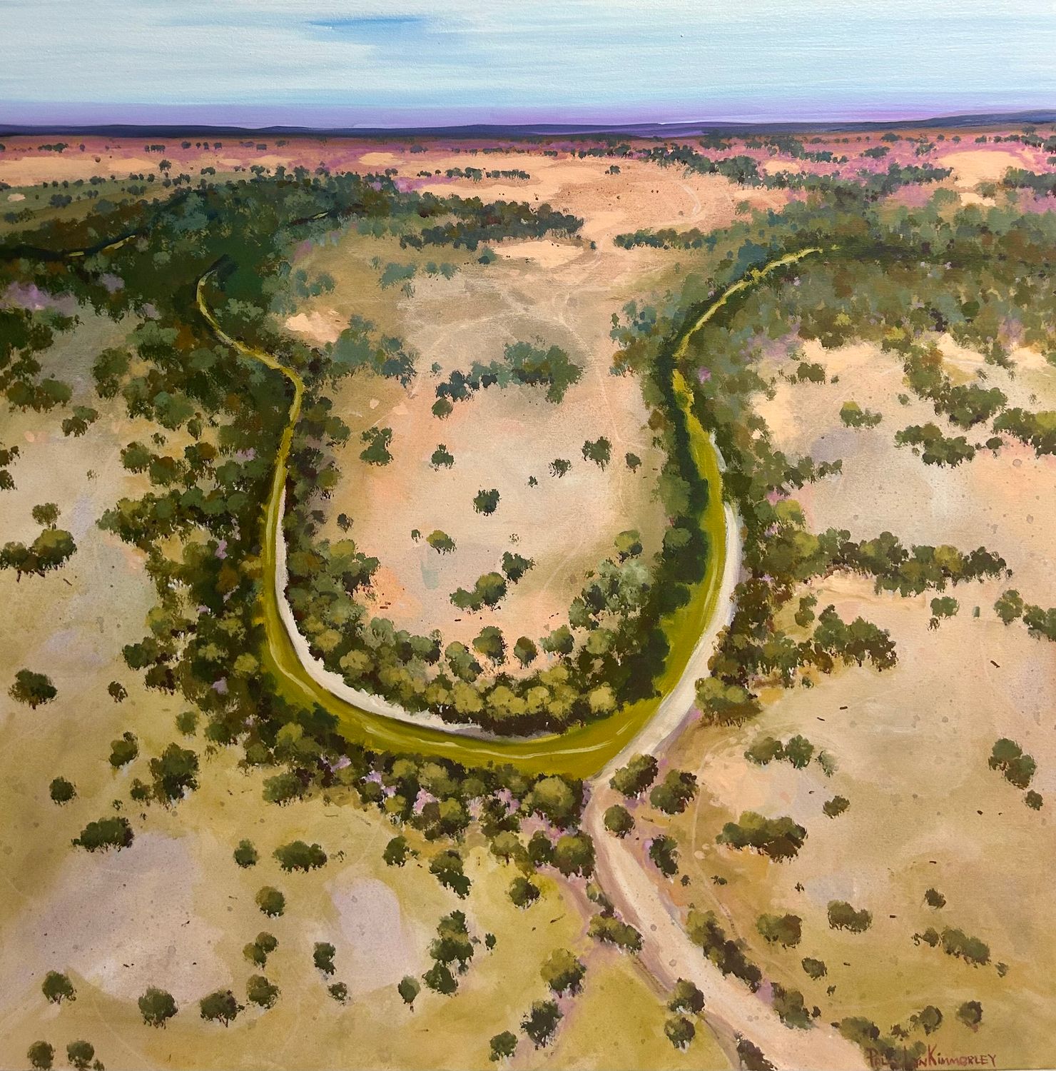 "BIG BEND ON THE DARLING RIVER"  100 cm x 100 cm