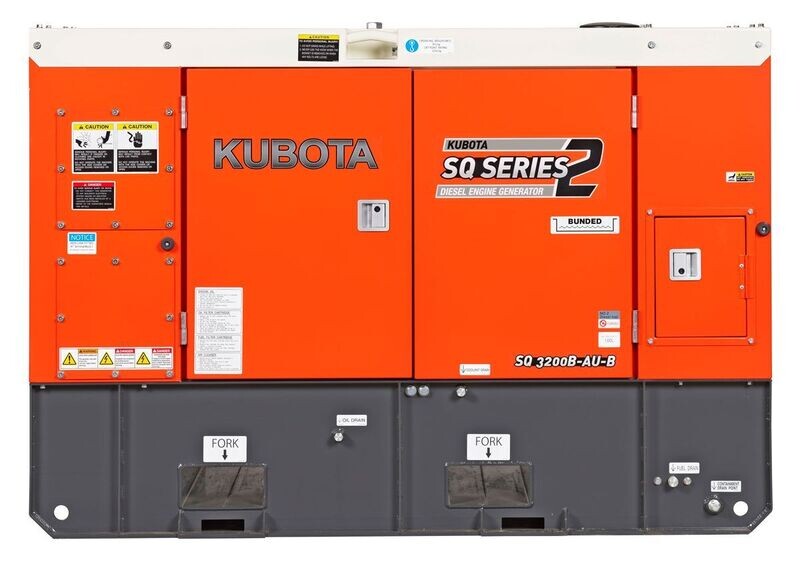 Kubota SQ3200-AU-B Diesel Generator, 20kVA Three Phase, Super Quiet and Heavy Duty Power, Please Contact us for Price.