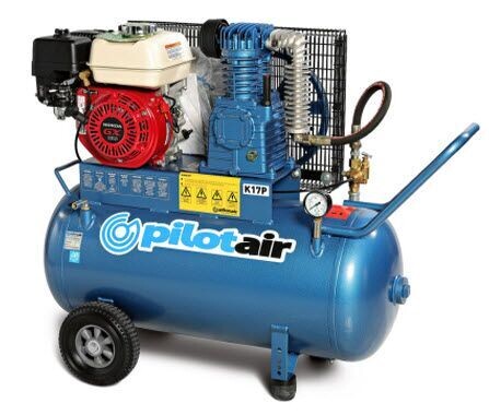 Pilot K17P Air Compressor- HONDA Petrol/GX160 /100 L Rec./308 L/min FAD - In-Stock Darwin, Price Includes freight to Darwin