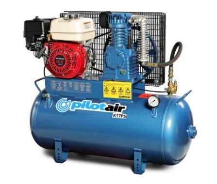 Pilot K17PS Air Compressor- HONDA Petrol/GX160 /100 L Rec./308 L/min FAD Stationary