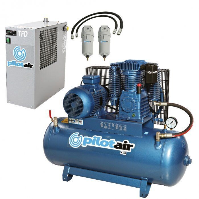 Pilot Air K25/21-PACK 5.5HP 415V 3-Phase Air Compressor - Comes with Refrigerated Dryer Pack - 454L/min (16.0CFM) Free Air Delivery - Available in Darwin NT - Freight Included