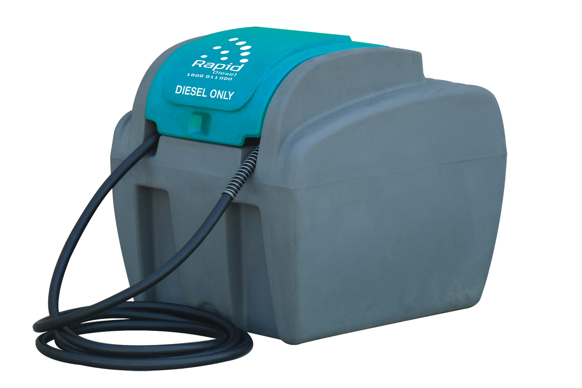 Rapid Spray 100 litre diesel unit with pump cover Fluid 12 volt 45 L/min pump kit