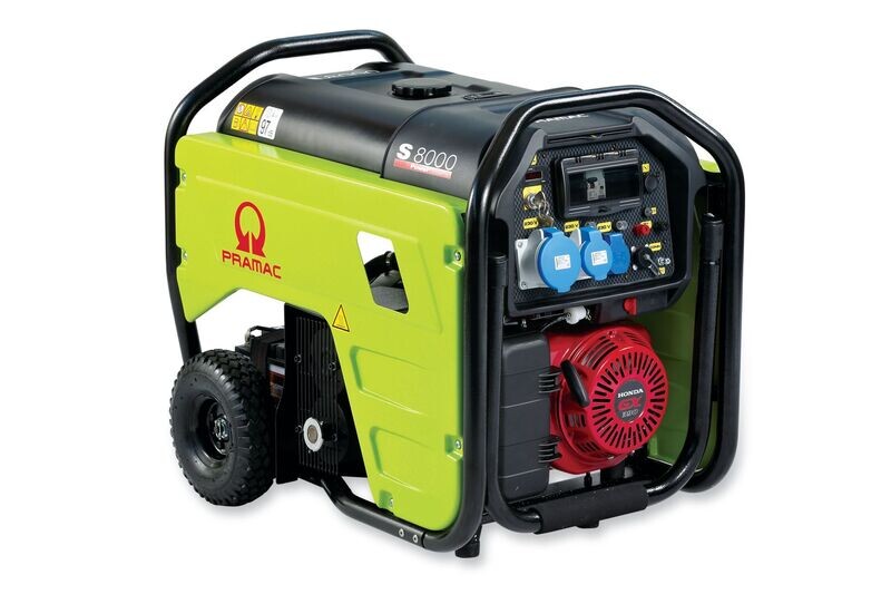 PRAMAC GENERATING SET NEW S8000 + CONN + AVR Single phase 7.15kVA 230V 50Hz Honda GX390 Engine Electric start / Petrol + HAU3 3 x 15A 1ph Australian Retail outlets PRAMAC GENERATING SET NEW S8000 + CONN + AVR Single phase 7.15kVA 230V 50Hz Honda GX390 Engine Electric start / Petrol + HAU3 3 x 15A 1ph Australian Retail outlets