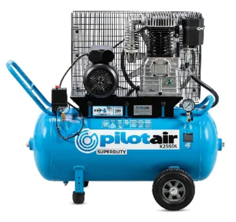 Pilot Air K25SDL 3HP 240V Super Duty Air Compressor - 289L/min (10.2CFM) Free Air Delivery - Available in Darwin NT - Freight Included