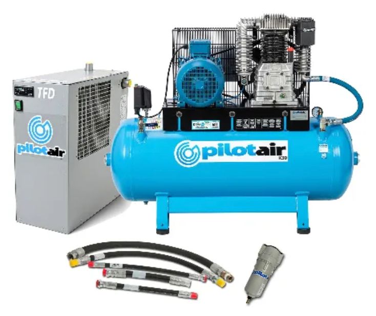 Pilot Air K25/21-PACK 5.5HP 415V 3-Phase Air Compressor - Comes with Refrigerated Dryer Pack - 454L/min (16.0CFM) Free Air Delivery - Available in Darwin NT - Freight Included