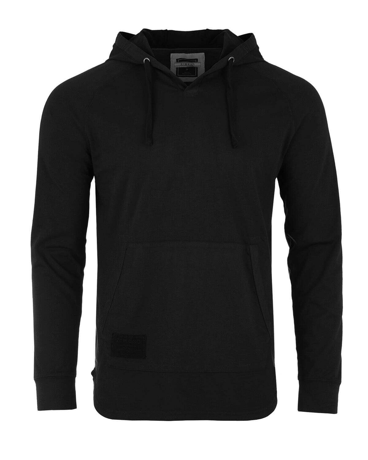 ZIMEGO Men's Pigment Dyed Hoodie - Athletic V Neck Long Sleeve Henley Pullover Shirt