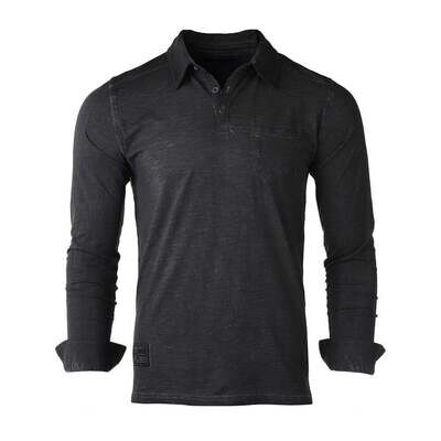 NEW ARRIVAL! ZIMEGO Mens Long Sleeve Oil Wash Vintage Henley Button Cuffs Pocket Polo T-Shirt