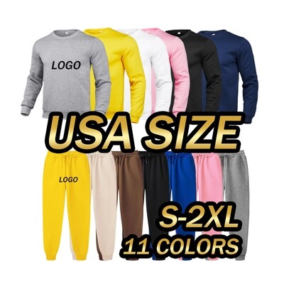 Hooded Crewneck unisex jogger cropped sweatshirt hoodies sets