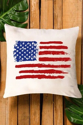 Beige American Flag Print Pillow Case