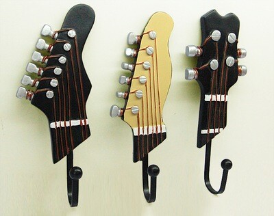 Nordic Set Of Three Guitar Decorative Hooks Resin Crafts Sound Of Music Home Decoration Wall Hooks
