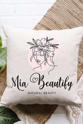Beige Mia Beautify NATURAL BEAUTY Graphic Pillow Case