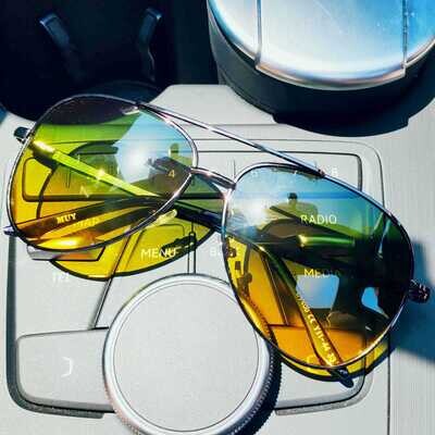 Polarized color-changing sunglasses for day and night