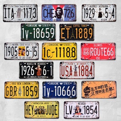 European And American Retro Old License Plate Decoration