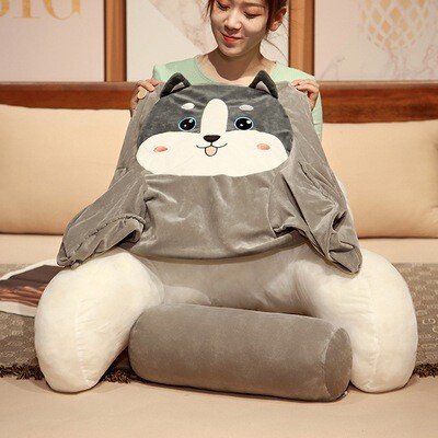 Heightened And Widened Cartoon Animal Waist Chair Sofa Cushion  Waist Pillow Removable And Washable