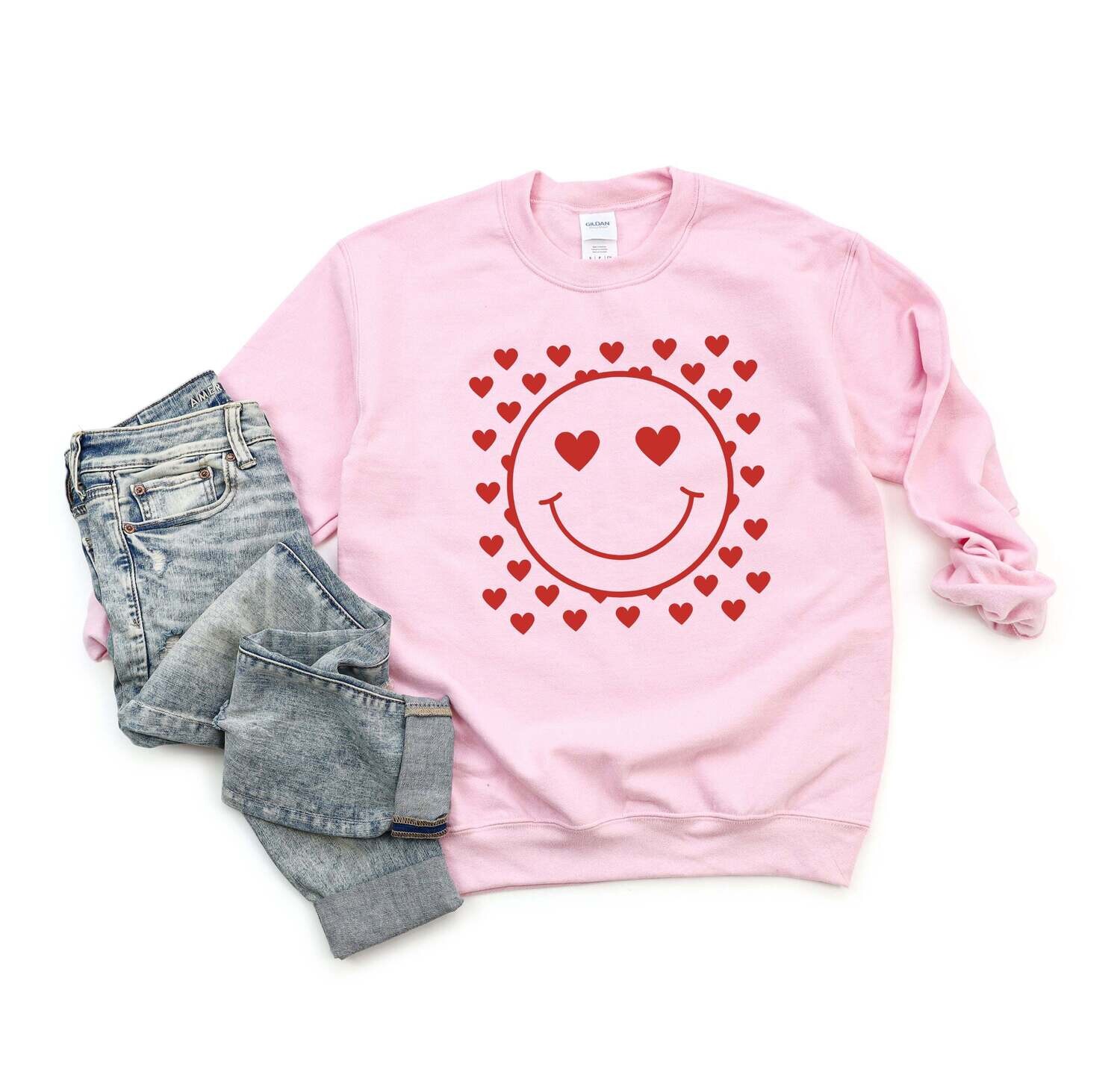 Smiley Face Hearts | Sweatshirt