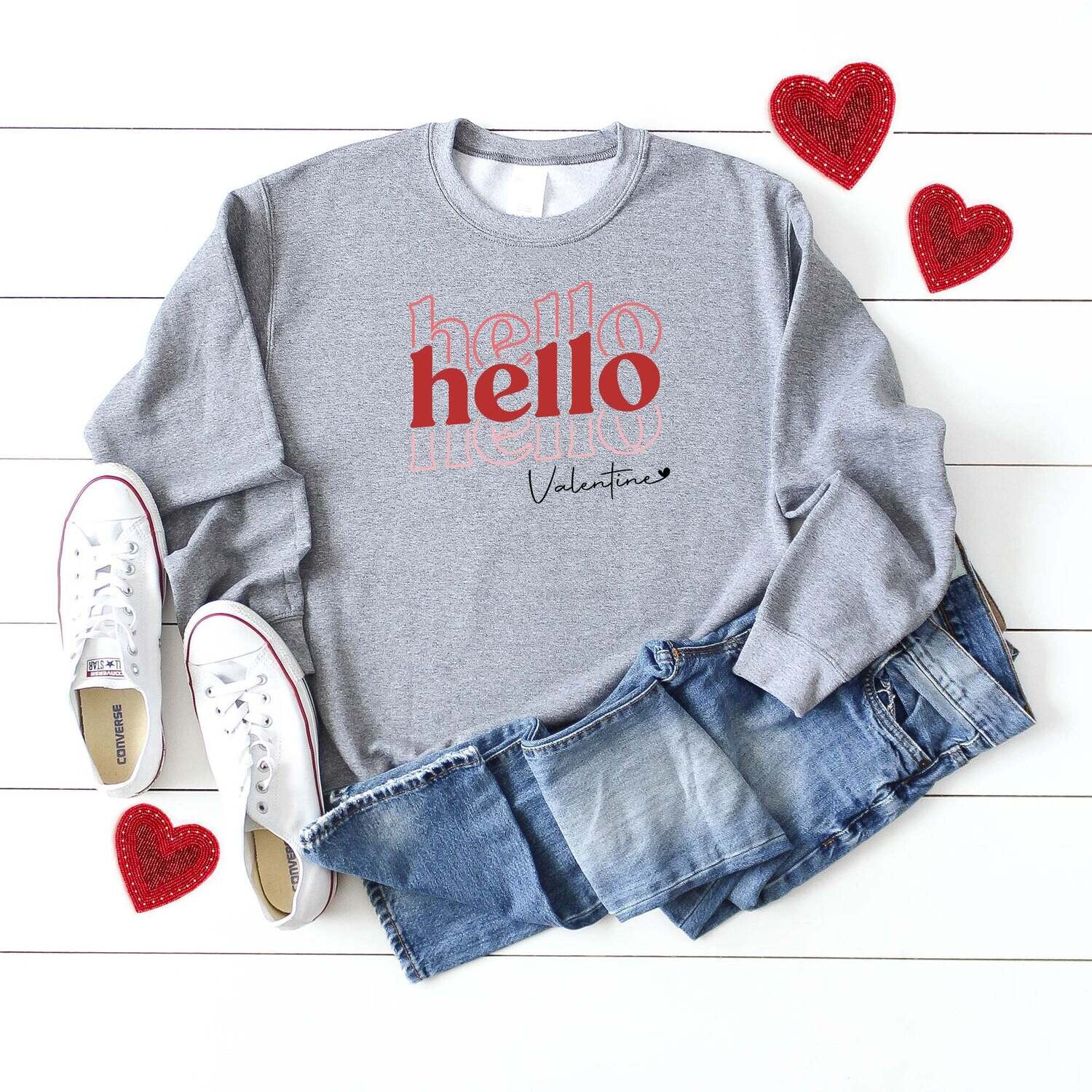 Hello Valentine Stacked | Sweatshirt