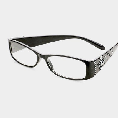 Crystal Embellished Rectangle Reading Glasses