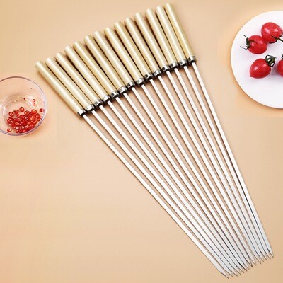 10Pcs Barbecue Reusable Grill Stainless Steel Skewers
