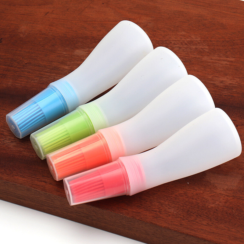 Barbecue Oil Bottle With Brush High Temperature Food Grade Silicone Oil Brush