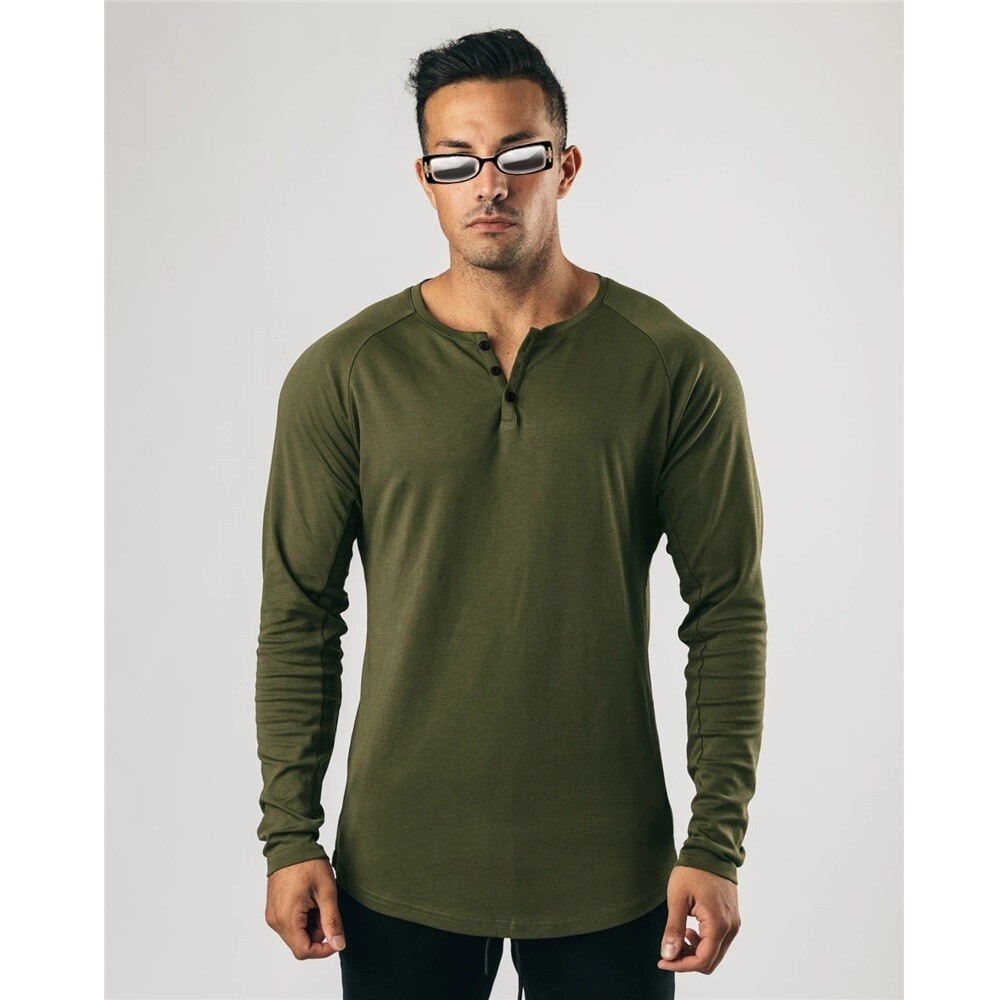 fahion 2022 spring fall army green polo  cheap pullover casual mens long sleeve t shirt for men 100% cotton long sleeve