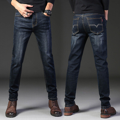 Classic Style Custom Business Fashion Soft Stretch Fashion Stretch skinny Black or Blue Homme Men's Pant Trousers Jeans