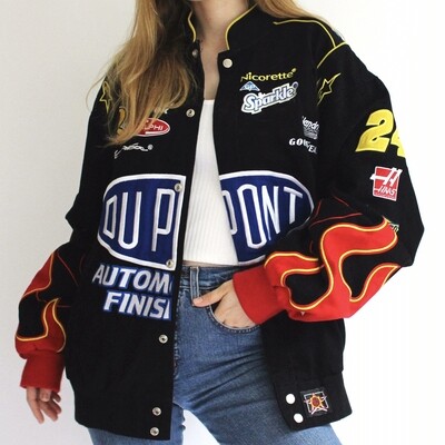 2021 New Fashion Women Vintage Sport Style Bomber Coat Printed Zipper Long Sleeve Racing Jacket Women