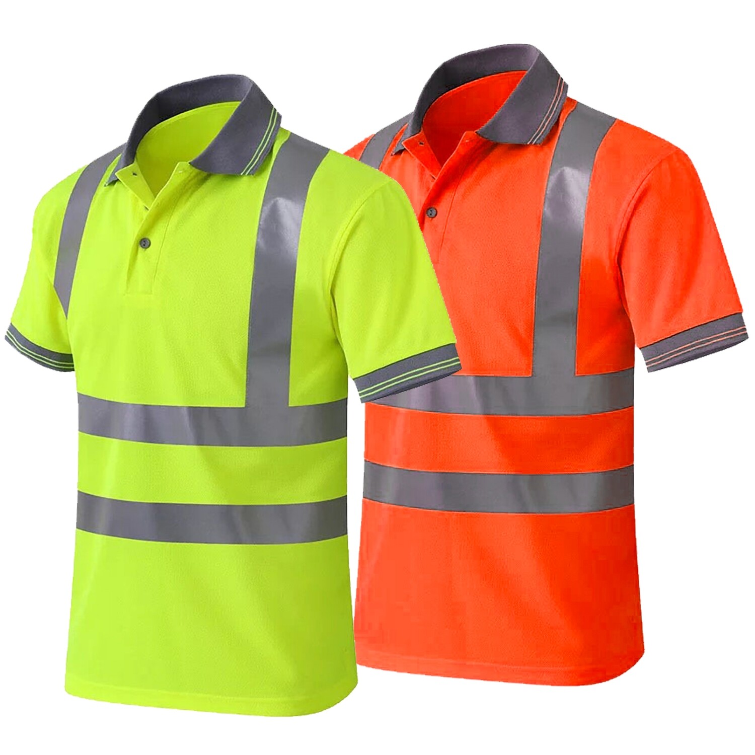 Hi Vis Reflective Safety Short Shirt Men and Woman Unisex Polo Shirts Workwear Shirt