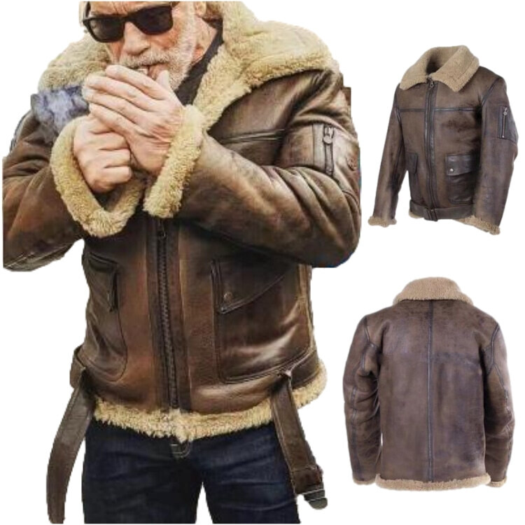 2022 Winter Young Men Pilot Jackets Warm Cotton-padded Clothing Thickening Plus Size Men's  Bomber Pu Leather Jacket