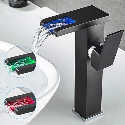 LED Luminous Basin Faucet Temperature Control Discoloration Table Sink Mixer Tap