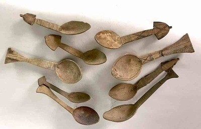 Small Traditional Vintage Wood Utility Tuareg SpoonHeart