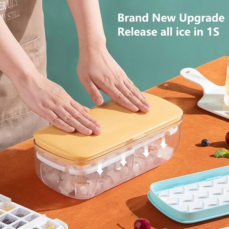 New Silicone Ice Mold And Storage Ice Cube Tray Making Mould Box
